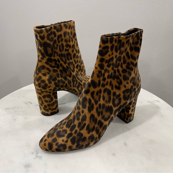 Saint Laurent YSL Leopard Print Suede Lou 75 Zip Bootie Sz 36 EU (5.5-6 US) - Picture 12 of 12